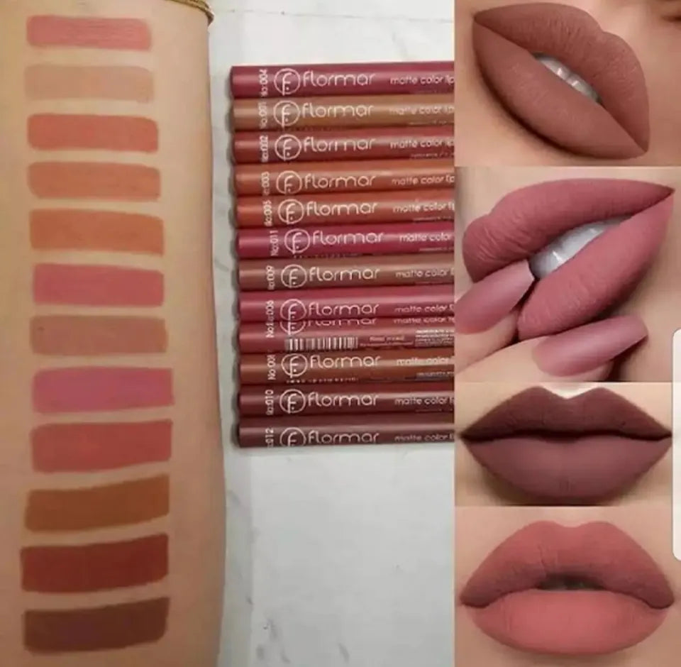 Flormar 12 Matte Lip Pencils – Define, Shape &amp; Perfect Your Lips