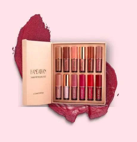 Handaiyan 12-Piece Lip Set: Matte & Gloss for Every Look– Versatile Lip Color Collection