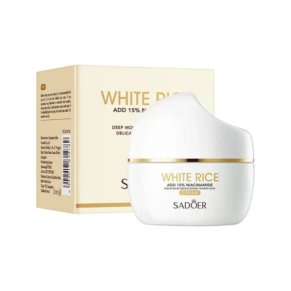 SADOER White Rice + 15% Niacinamide Brightening Moisturizer Cream – Illuminate, Hydrate & Even Your Skin Tone