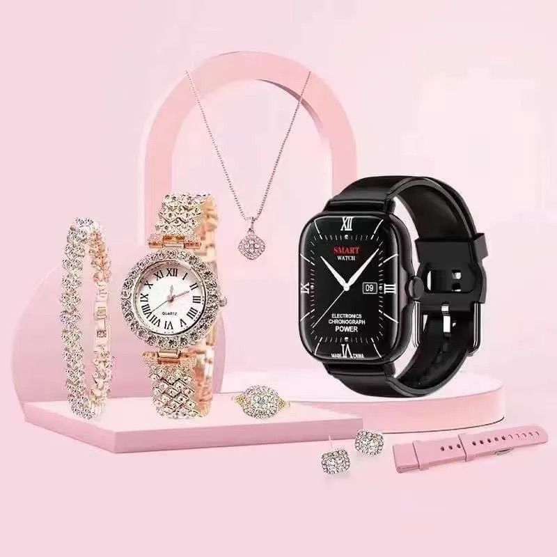 A58 Plus Smartwatch Womens Luxury Watch Gift Set Women Jewelry Wearing 8 In1
