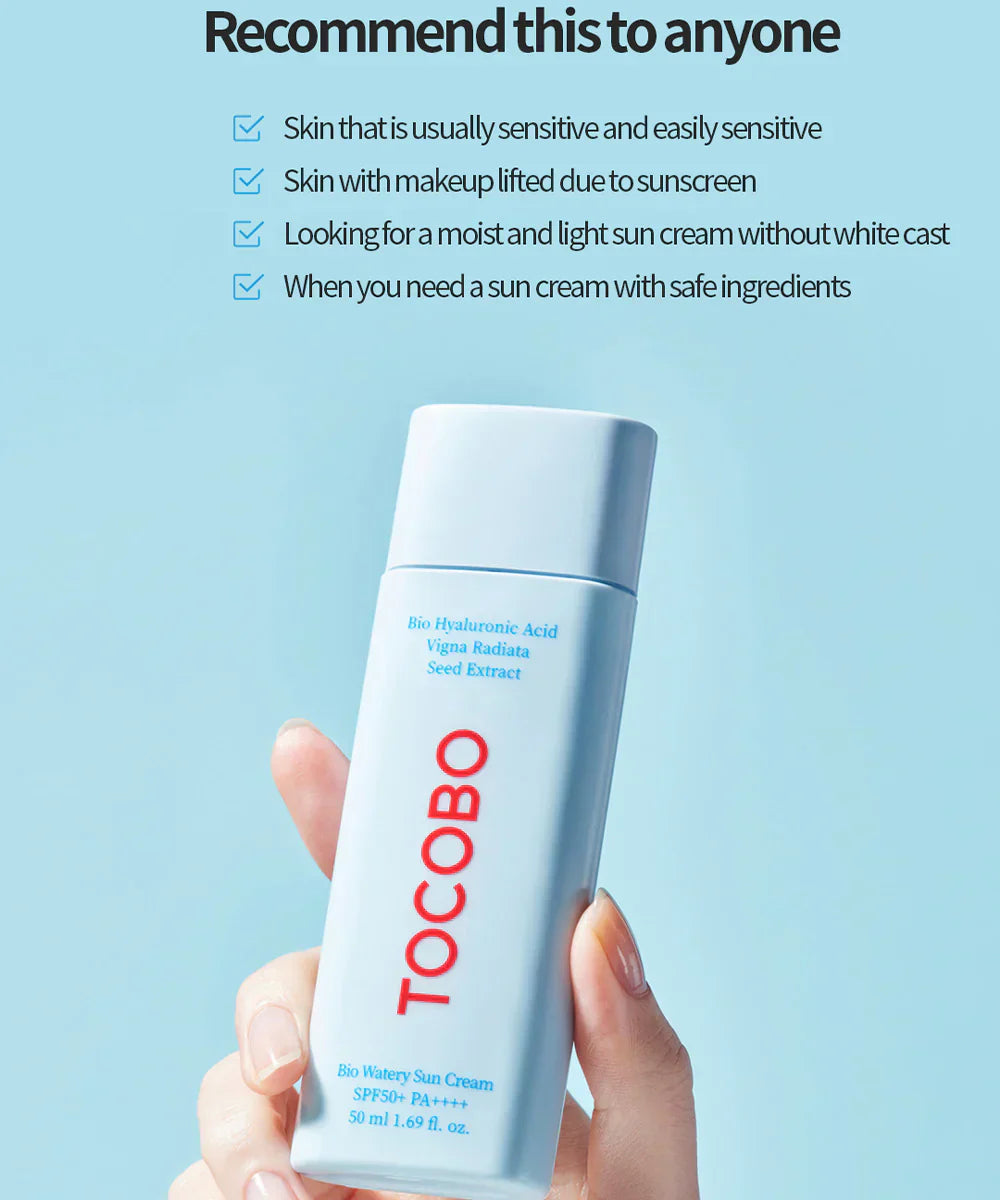 TOCOBO Bio Watery Sun Cream SPF50+ PA++++ – Lightweight, Hydrating & Invisible Protection